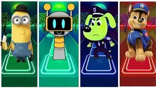 MINIONS vs SPRUNKI vs SHERIFF LABRADOR vs POW PATROL/Tiles hop edm COFFIN DANCE 