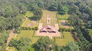 Tikapur Great Gardenटिकापुर बृहत उधानमा राजा महेन्द्र र बिरेन्द्रका बिश्राम भवन को ड्रोन दृश्य