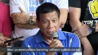 Duterte's unkept campaign promise: Return coco levy fund to farmers