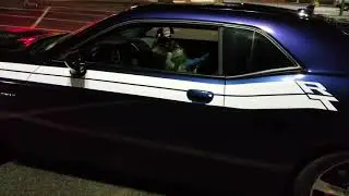 3M Deep Space wrap on a Dodge Challenger walkaround at night