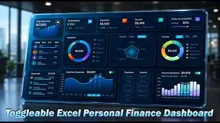 Excel Personal Finance Dashboard with Toggleable Income and Expense Sources