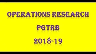 PG TRB/ POLYTECHNIC operations research PGTRB  2018-19 MCQ;s