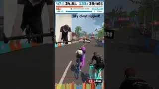 Breaking a Cleat in a Zwift Race! #cycling #shorts #zwift