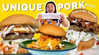 UNIQUE PORK BURGER in Miri! -  Sarawak | Malaysia | Borneo Foodie | Tapau Porky Burger, Miri