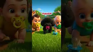 Who will win the race between Boodle and these super cute babies?