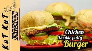 Chicken double patty burger recipe | burger recipe | patty burger | cheese burger | beef burger 