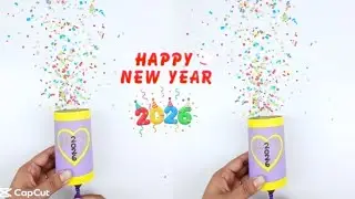 WOW! DIY Party Popper at Home 🎉 Easy Confetti Popper Tutorial | New year craft 2026