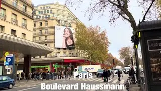 Paris city walks   Boulevard Haussmann   Paris, France 4K