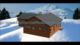 The Heron Snow Cabin - Prefab Modular ADU Rendering Home Design