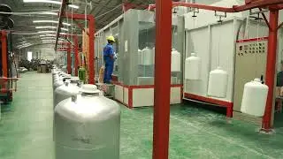 Liquid nitrogen tank spraying workshop Liquid nitrogen tank manufacturing