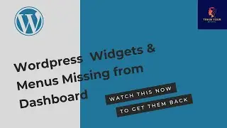 Wordpress Widgets & Menus Missing from Dashboard