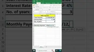 Calculate Loan Payments with PMT Function in Excel | Quick Tutorial #Shorts #TechTips