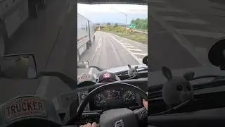 POV Trucking Pennsylvania | Rainy Day Overtake by Double Trailer #shorts