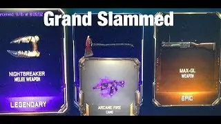 Bo3, Grand Slammed, I got the MAX-GL, Slash N' Burn, Nightbreaker and the new Arcane Fire camo
