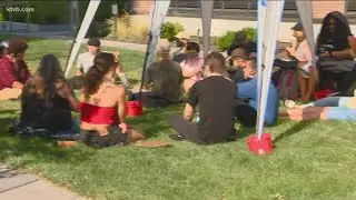 Protestors gather outside Boise City Hall in response to police shooting