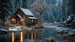 Relaxing Acoustic Winter Guitar Flow - Serene Winter Ambience & Cozy Cabin Melodies