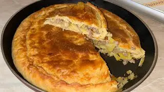 ÜZƏRİ XIRÇILTILI,İÇİ YUMŞAQ ƏTLİ PİROQ🤤Tskan resepti🔴ÇKANIN HAZIRLANMASI 💯