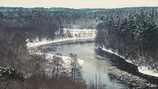 Winter River Flow from the Hillfort &middot; Floating Ice & Calm Piano Ambience (3 Hours)