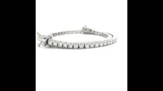 2.71 Ct E VVS Round Brilliant Cut Diamond Tennis Bracelet 14K White Gold