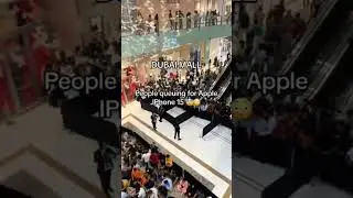 Dubai Mall people waiting for IPhone 15