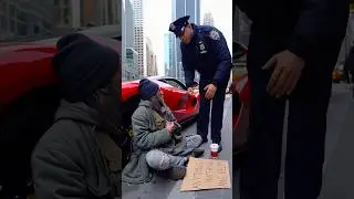 Police Thought He Was Homeless&hellip; Then He Unlocked His Ferrari 😳#HomelessOrRich #PoliceReaction
