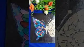 #Diy​ Mirror Butterfly 🦋#Butterfly​ #mirror​ #Mirror​ craft #Mirror​ work #Art​ #Craft​ #