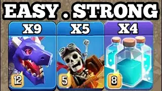 Easy th17 attack strategy dragon + dragon rider + clone ( clash of clans) 2025