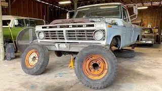 SWAMP Dragon Rescue! FRONT CLIP  Abandoned 1974 F250 V8 FORD Forgotten Vintage Camper Restoration CT