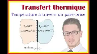 Transfert thermique - Temp&eacute;rature &agrave; travers un pare brise d'une automobile