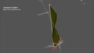 K-Epsilon - CFD/FSI Main sail tacking simulation of a J80