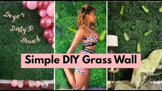 Simple DIY Grass Wall Backdrop for Decor + Vlogger Aesthetic  | #Shorts #YouTubeShorts Amazon Finds!