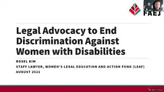 Legal Advocacy to End Discrimination Against Women with Disabilities