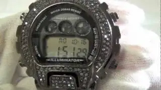 Bling Bling Custom Hip Hop Watch Digital All Black on Black