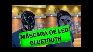 Demonstra&ccedil;&atilde;o e configura&ccedil;&atilde;o da Verdadeira mascara de LED Bluetooth.#mask #amazon