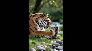 Giant Predator's Tender Side: How a Tiger Mom Cares for Her Baby