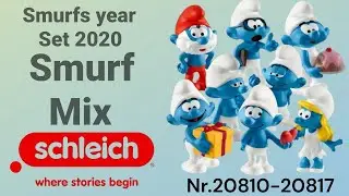 20810-20817: 8 classical smurfs Schleich 2019