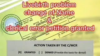 Livebirth problem change of name and clerical error petition granted | Marian&rsquo;s Vlog