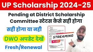 UP Scholarship Status 2024-25 Pending at District Scholarship Committee | UP Scholarship Status 2025