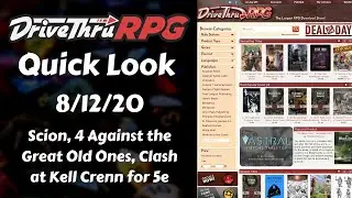 DriveThruRPG Quick Look 8/12/20 (Scion, 4 Against the Great Old Ones, Clash at Kell Crenn for 5e)
