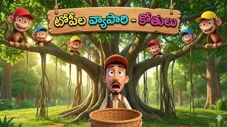టోపీల వ్యాపారి - కోతులు | The Cap Seller and The Monkeys Story in Telugu | తెలుగు నీతి కథలు
