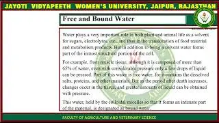 Free and bound water
