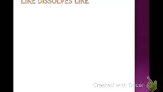 Unit 2: Solubility - Like Dissolves Like