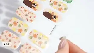 NG200450 Wholesale Autumn Pumpkin Turkey Gel Nail Strips Custom Thanksgiving Nail Art Designs