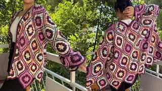 Новый дизайн!Овальный кардиган оверсайз крючком. Мастер-класс #вязание крючком #сделай сам #кардиган