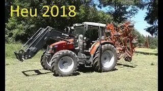 Heu 2018 - Wenden mit Massey Ferguson und Kuhn [Cabview]