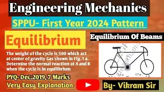 PYQ - BEAMs_Engineering Mechanics_FE 2024 Pattern-SPPU. Calculation of support Reaction of the Beam.