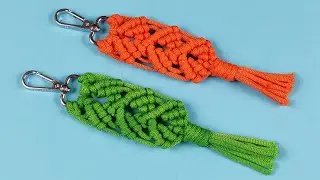 Macrame Keychain DIY / llavero macramé / マクラメキーホルダー / Easy Macrame keychain tutorial
