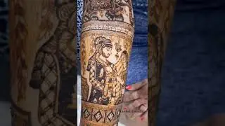 bridal mehndi design with figures like groom entry on Elephant,varmala rasamfigure, Fera rasamfigure