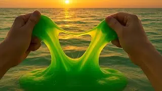 Most Satisfying Slime Stretching ASMR at Sunset Beach 🌅 | Oddly Relaxing No Talking