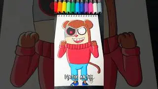 Drawing MAX The Monkey from TWIDDLEFINGER with Posca Markers! #shorts